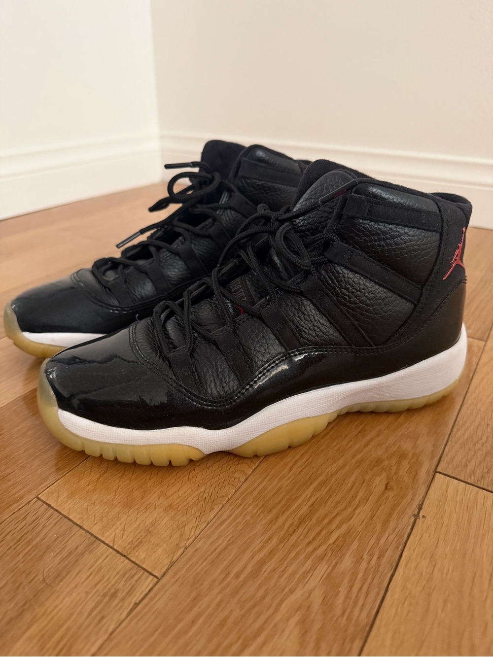 Line new! Jordan Kids Black Patent Leather High-Top Sneakers with Gum Sole
